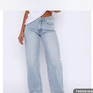 NWT White fox baggy jeans